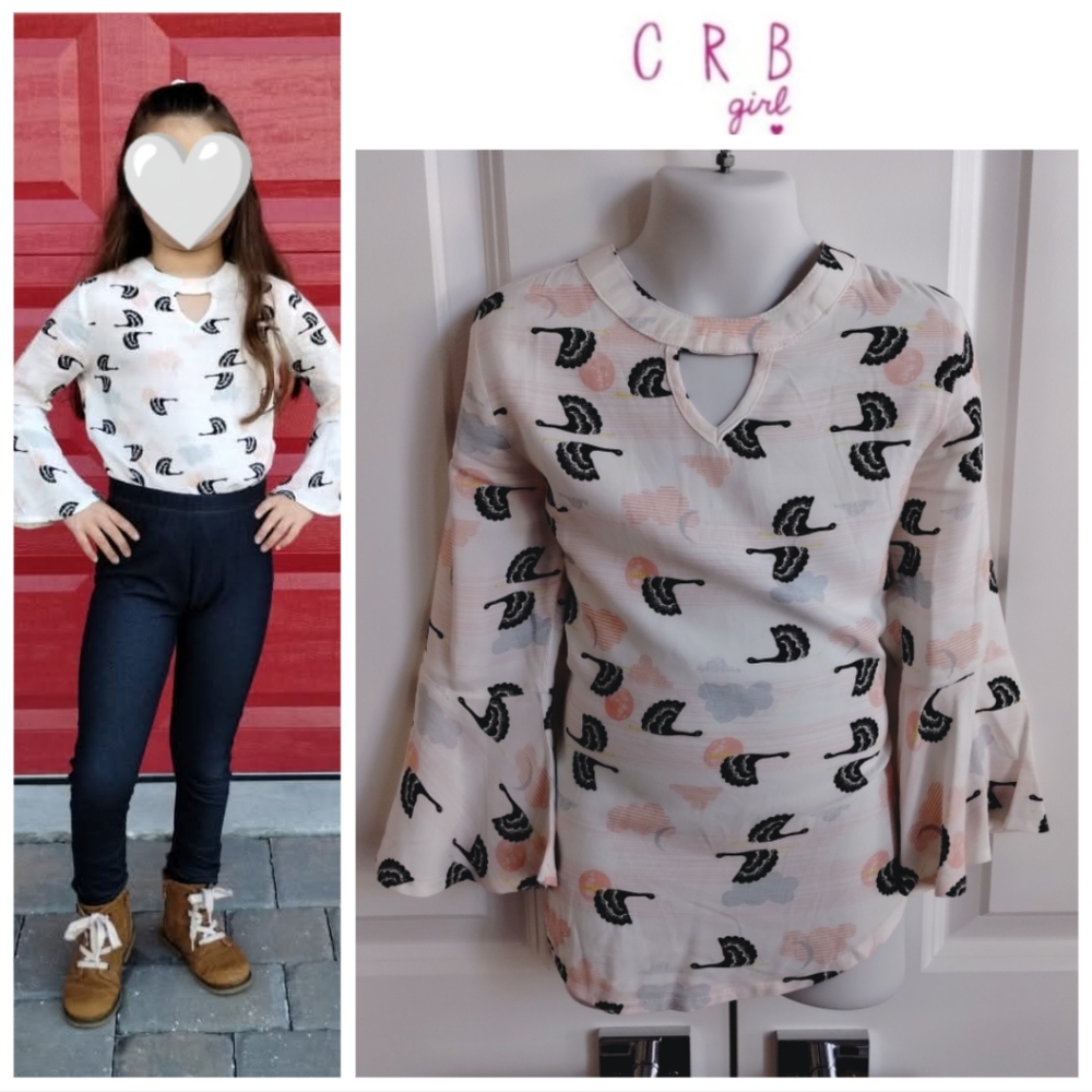 Bird Bell Sleeve Blouse